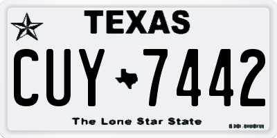 TX license plate CUY7442