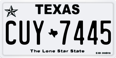TX license plate CUY7445