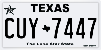TX license plate CUY7447
