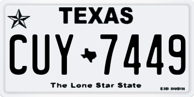 TX license plate CUY7449