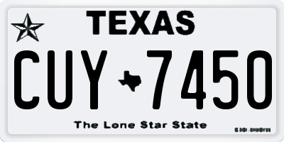 TX license plate CUY7450