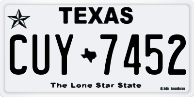 TX license plate CUY7452