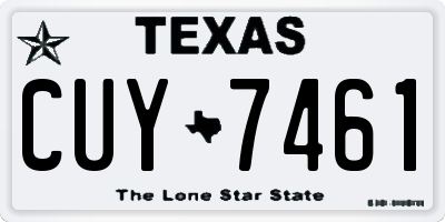 TX license plate CUY7461