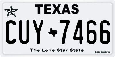 TX license plate CUY7466