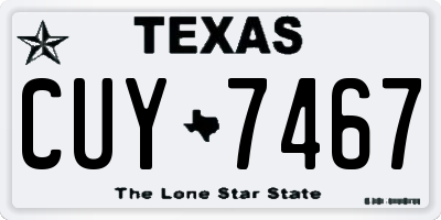TX license plate CUY7467