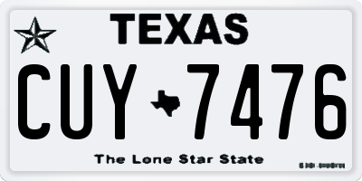 TX license plate CUY7476