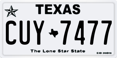 TX license plate CUY7477