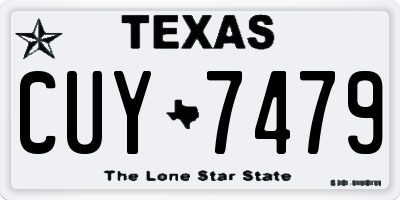 TX license plate CUY7479