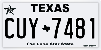 TX license plate CUY7481