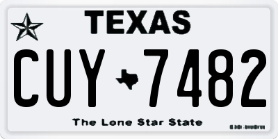 TX license plate CUY7482