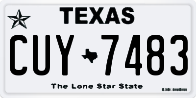 TX license plate CUY7483
