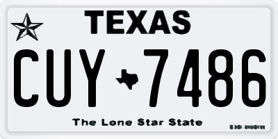 TX license plate CUY7486