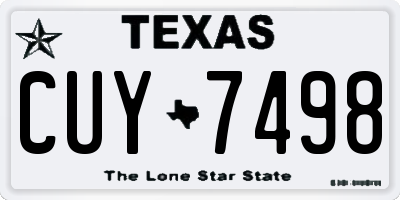 TX license plate CUY7498