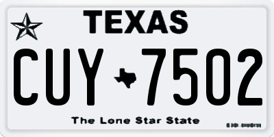 TX license plate CUY7502