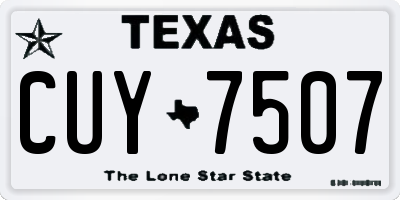 TX license plate CUY7507