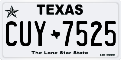 TX license plate CUY7525