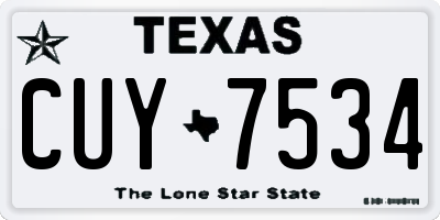TX license plate CUY7534