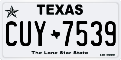 TX license plate CUY7539
