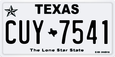 TX license plate CUY7541