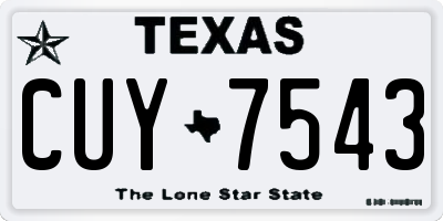 TX license plate CUY7543