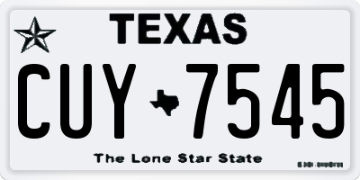 TX license plate CUY7545