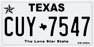 TX license plate CUY7547