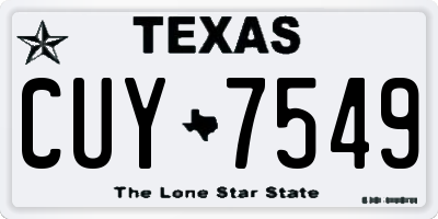 TX license plate CUY7549