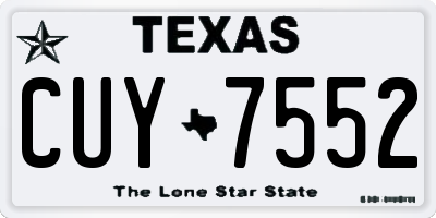 TX license plate CUY7552