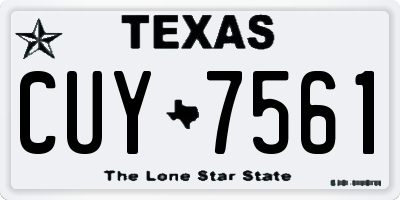 TX license plate CUY7561