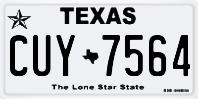 TX license plate CUY7564
