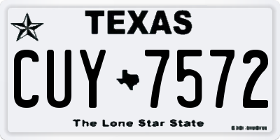 TX license plate CUY7572