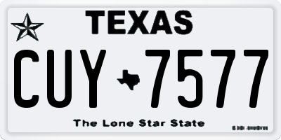 TX license plate CUY7577