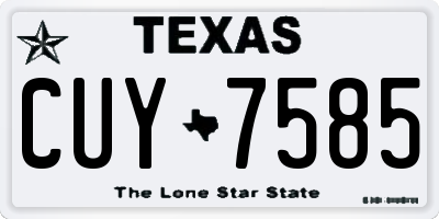 TX license plate CUY7585