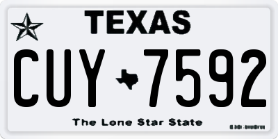 TX license plate CUY7592