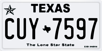 TX license plate CUY7597