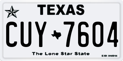 TX license plate CUY7604