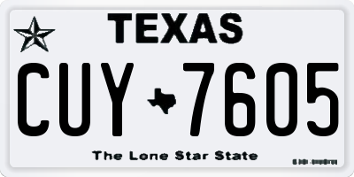 TX license plate CUY7605