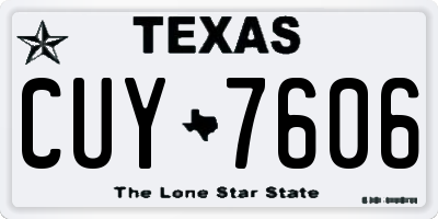 TX license plate CUY7606