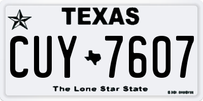 TX license plate CUY7607