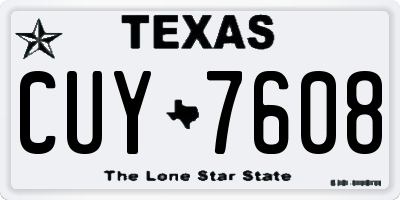TX license plate CUY7608