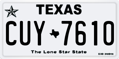 TX license plate CUY7610