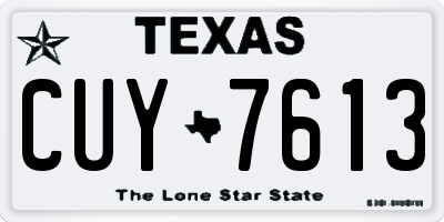 TX license plate CUY7613