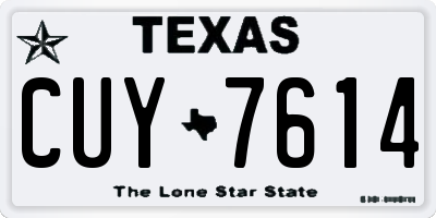 TX license plate CUY7614