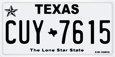 TX license plate CUY7615