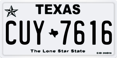 TX license plate CUY7616