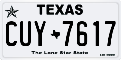TX license plate CUY7617