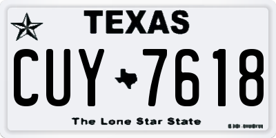 TX license plate CUY7618