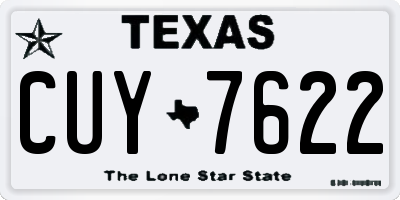 TX license plate CUY7622