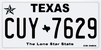 TX license plate CUY7629