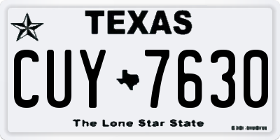 TX license plate CUY7630